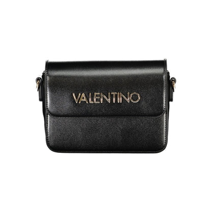 Mario Valentino Black Polyethylene Women Handbag with logo and adjustable strap