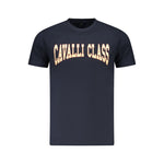 Cavalli Class Blue Cotton Men T-Shirt CA-36708-M