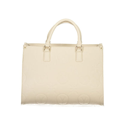 Mario Valentino Beige Polyethylene Women Handbag with elegant design and dual handles.