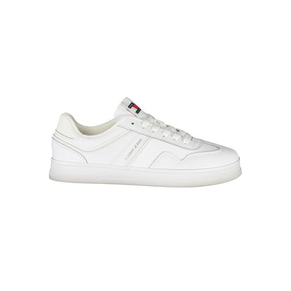 Tommy Hilfiger White Polyethylene Women Sneaker with dynamic design and removable footbed for comfort.