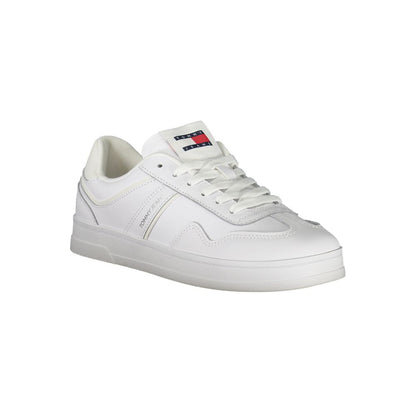 Tommy Hilfiger White Polyethylene Women Sneaker with bold design and removable footbed for personalized comfort.