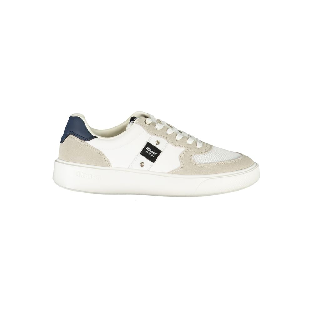 Blauer White Polyester Sneaker