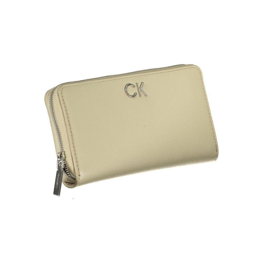 Calvin Klein Elegant Beige Zip Wallet with RFID Blocking CA-27552