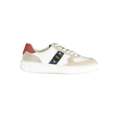 Blauer White Polyethylene Men Sneaker with stylish design and removable footbed providing comfort and style, perfect for trendy outfits.