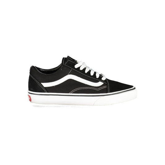Vans Black Leather Men Sneaker with iconic white side stripe, classic design, and durable build for style and comfort.