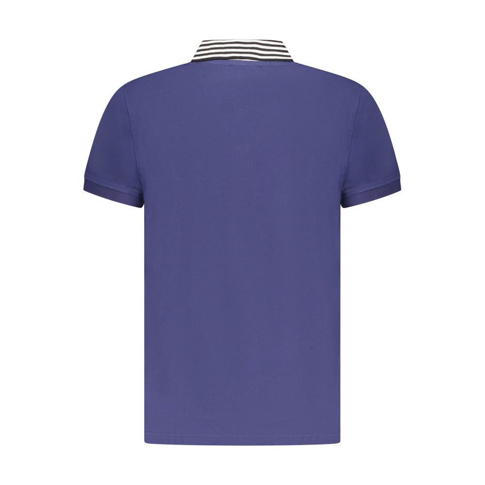 Cavalli Class Blue Cotton Men Polo Shirt CA-36644-M
