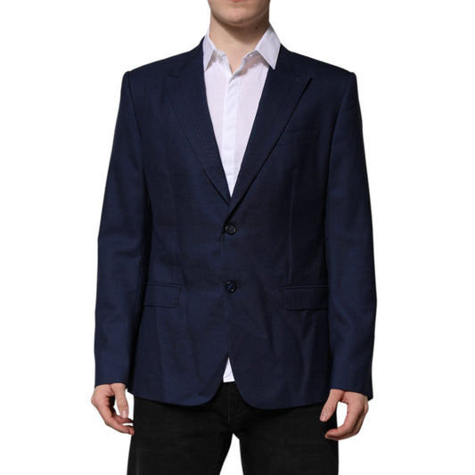 Dolce & Gabbana Blue Wool Single Breasted Suit Coat Blazer JKT41459-54