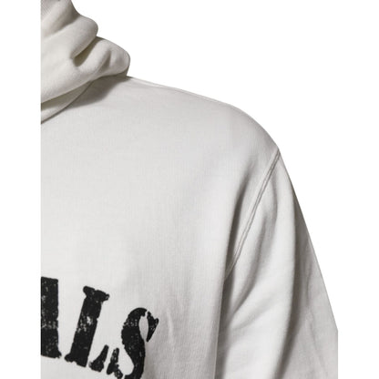 Dolce & Gabbana White Cotton DG ROYAL Print Hooded Sweater Dolce & Gabbana