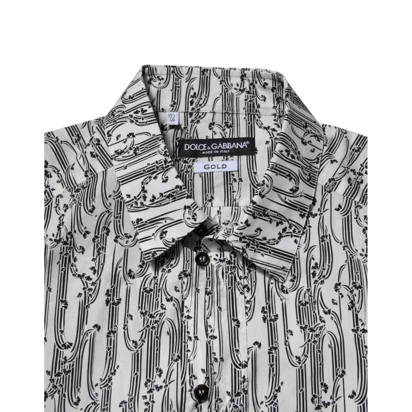 Dolce & Gabbana White Floral Print Casual Long Sleeves Shirt Dolce & Gabbana