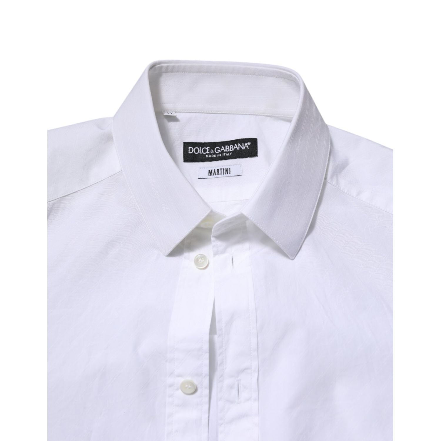 Dolce & Gabbana White Cotton MARTINI Long Sleeve Dress Shirt