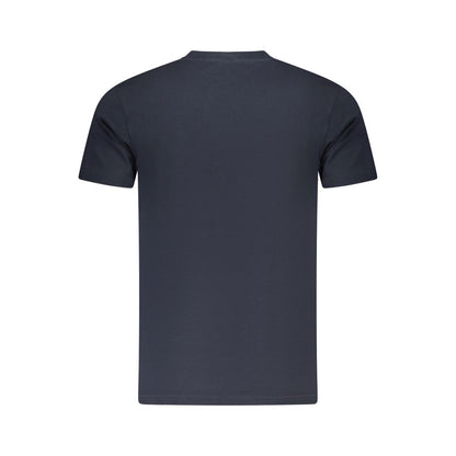 Cavalli Class Blue Cotton Men T-Shirt back view showcasing simple elegance.