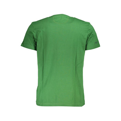 La Martina Green Cotton Men T-Shirt featuring short sleeves and crew neck, ideal for stylish and modern gentlemen.