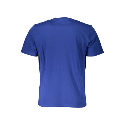 Back view of North Sails Blue Cotton Men T-Shirt showcasing crew neck and classic short sleeves.