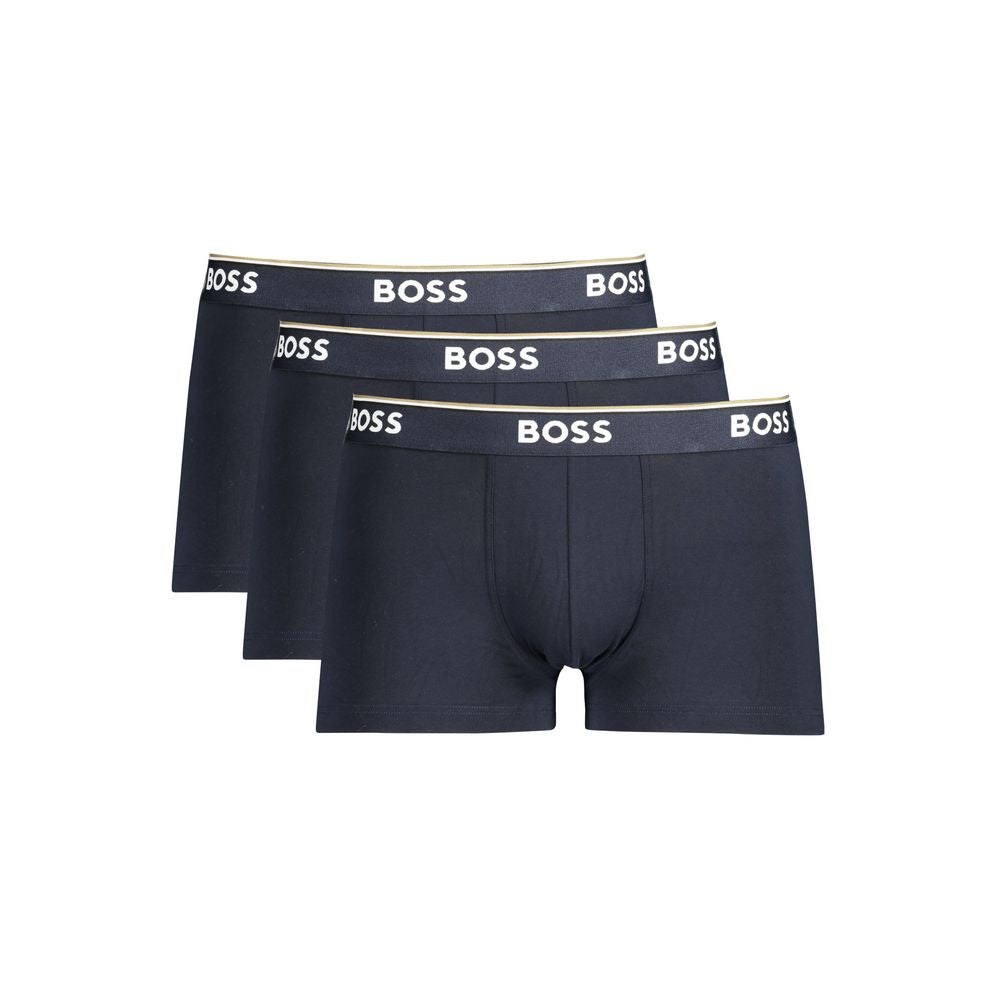 Hugo Boss Blue Cotton Men Boxer Underwear BO-35728-S