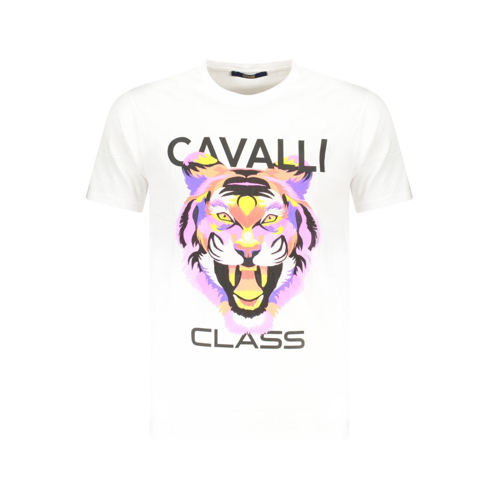 Cavalli Class White Cotton T-Shirt