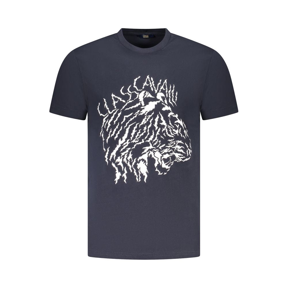Cavalli Class Blue Cotton Men T-Shirt CA-36691-L