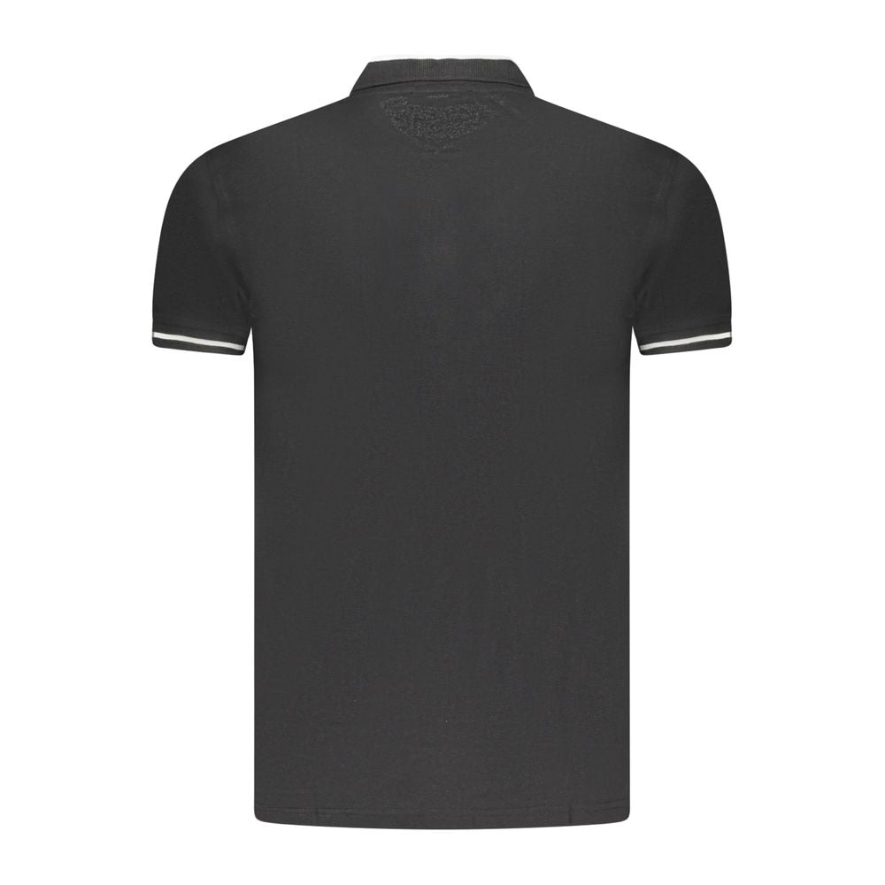 Cavalli Class Black Cotton Men Polo Shirt