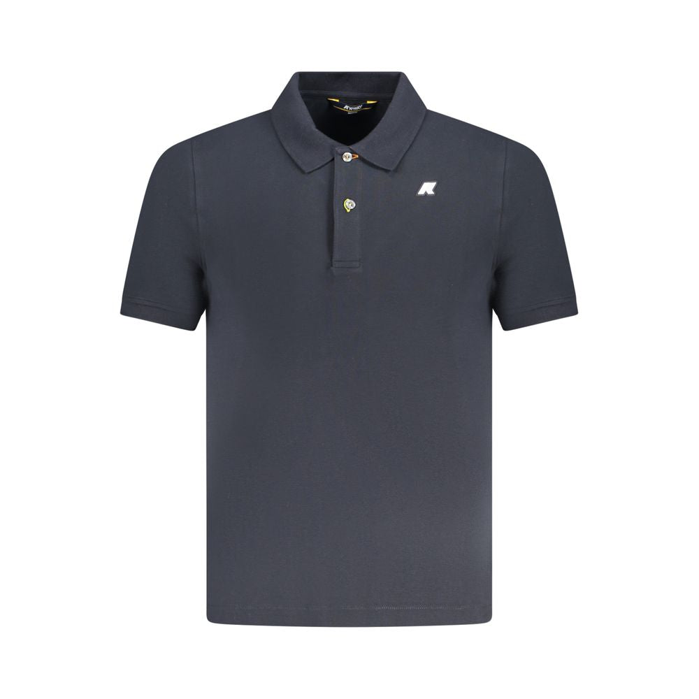 K-WAY Blue Cotton Polo Shirt with short sleeves, two buttons, and logo application. Ideal apparel for casual style.