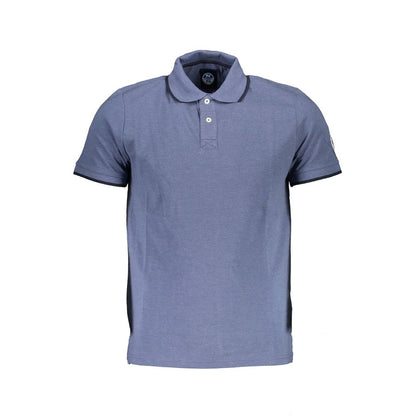 North Sails Blue Cotton Men Polo Shirt with short sleeves and logo, casual and sporty design