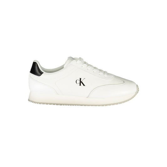 Calvin Klein White Leather Men Sneaker with black details and iconic logo