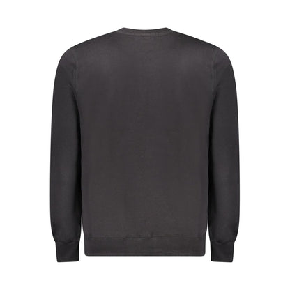 North Sails Black Cotton Men Sweater back view showcasing sleek design and premium cotton fabric.