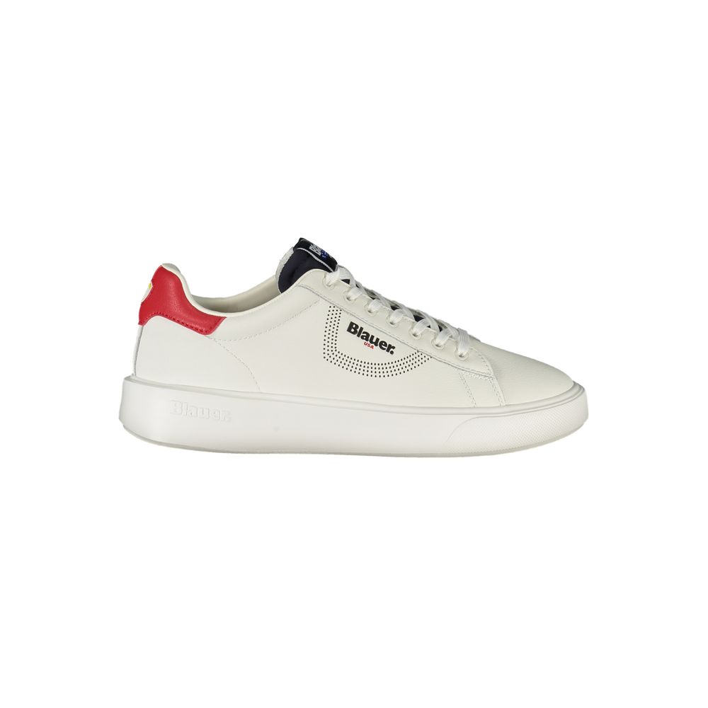 Blauer White Leather Men Sneaker - urban style, contrasting details, comfortable and durable for the modern man.
