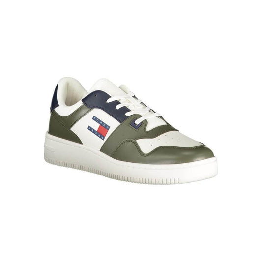 Tommy Hilfiger Green Leather Men Sneaker TO-32596-EU40/US7