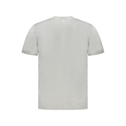 Back view of North Sails Brown Cotton Men T-Shirt with crew neck and iconic logo.