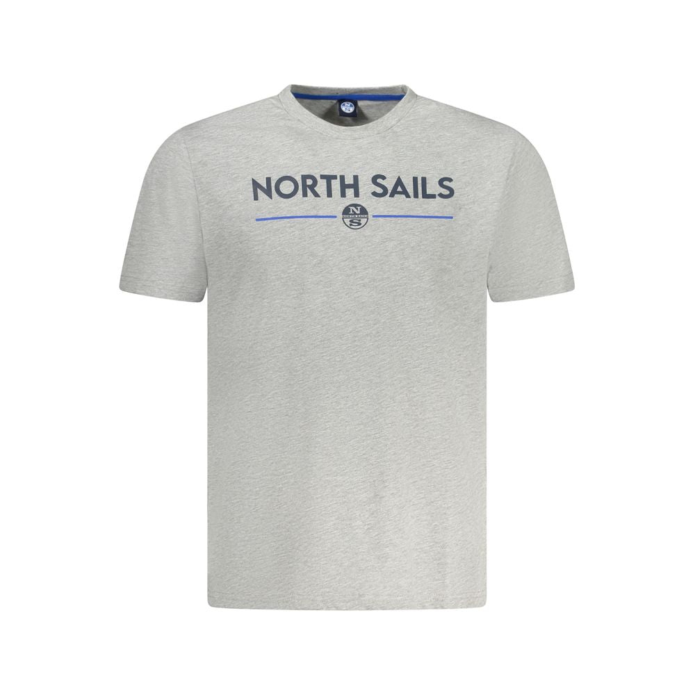 North Sails Brown Cotton Men T-Shirt featuring logo and distinct print on premium cotton, showcasing casual luxury and nautical flair.
