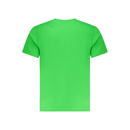 North Sails Green Cotton Men T-Shirt featuring bold design and logo, perfect for fashion-forward individuals seeking style and comfort.