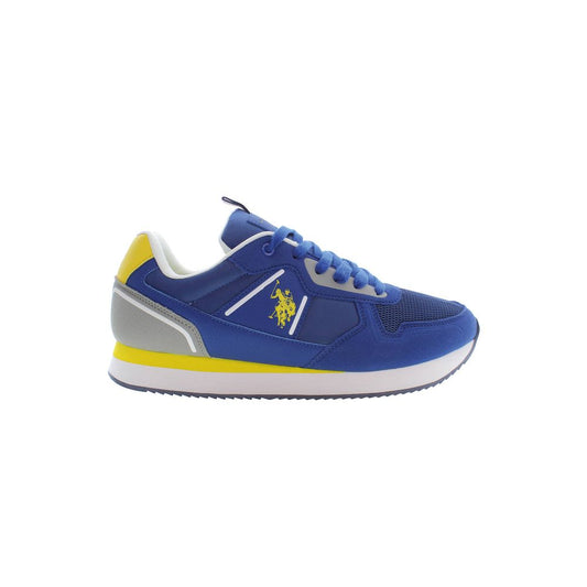 U.S. POLO ASSN. Blue Polyester Men Sneaker with yellow and gray accents