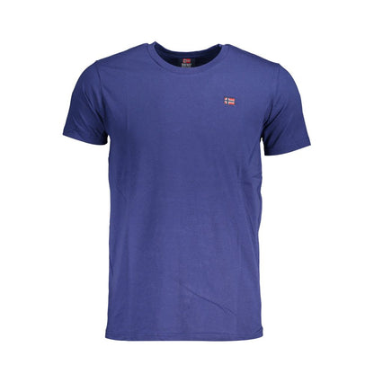 Norway 1963 Blue Cotton Men T-Shirt with crew neck and logo, showcasing luxury and comfort.