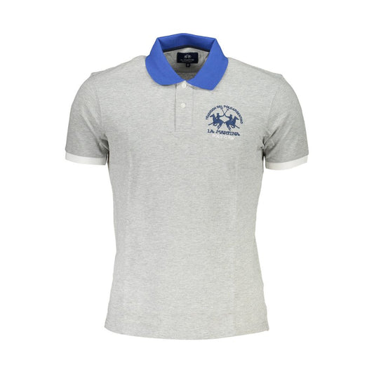 La Martina Gray Cotton Polo Shirt