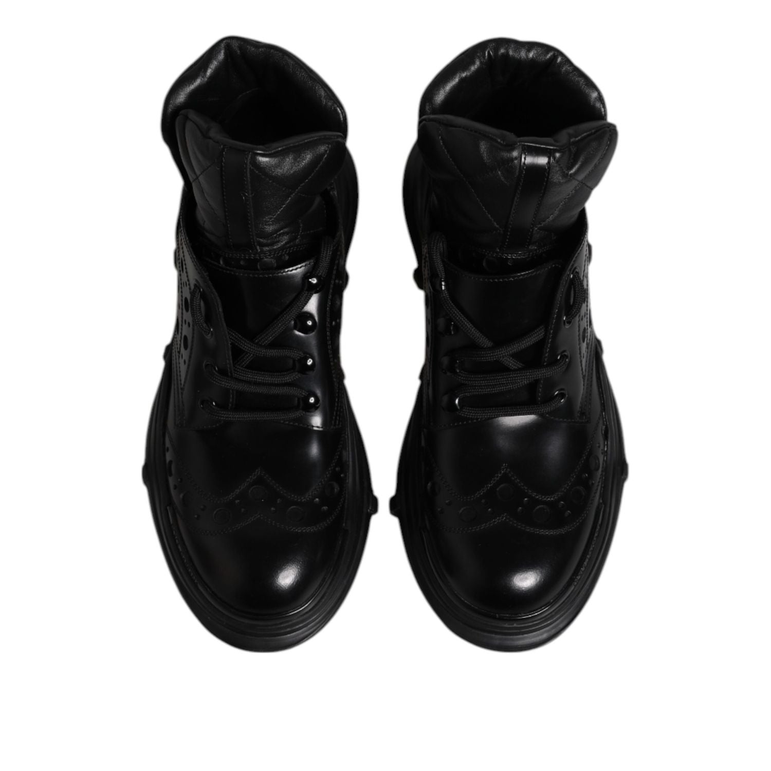 Dolce & Gabbana Black Leather Casual Mens Ankle Boots Shoes