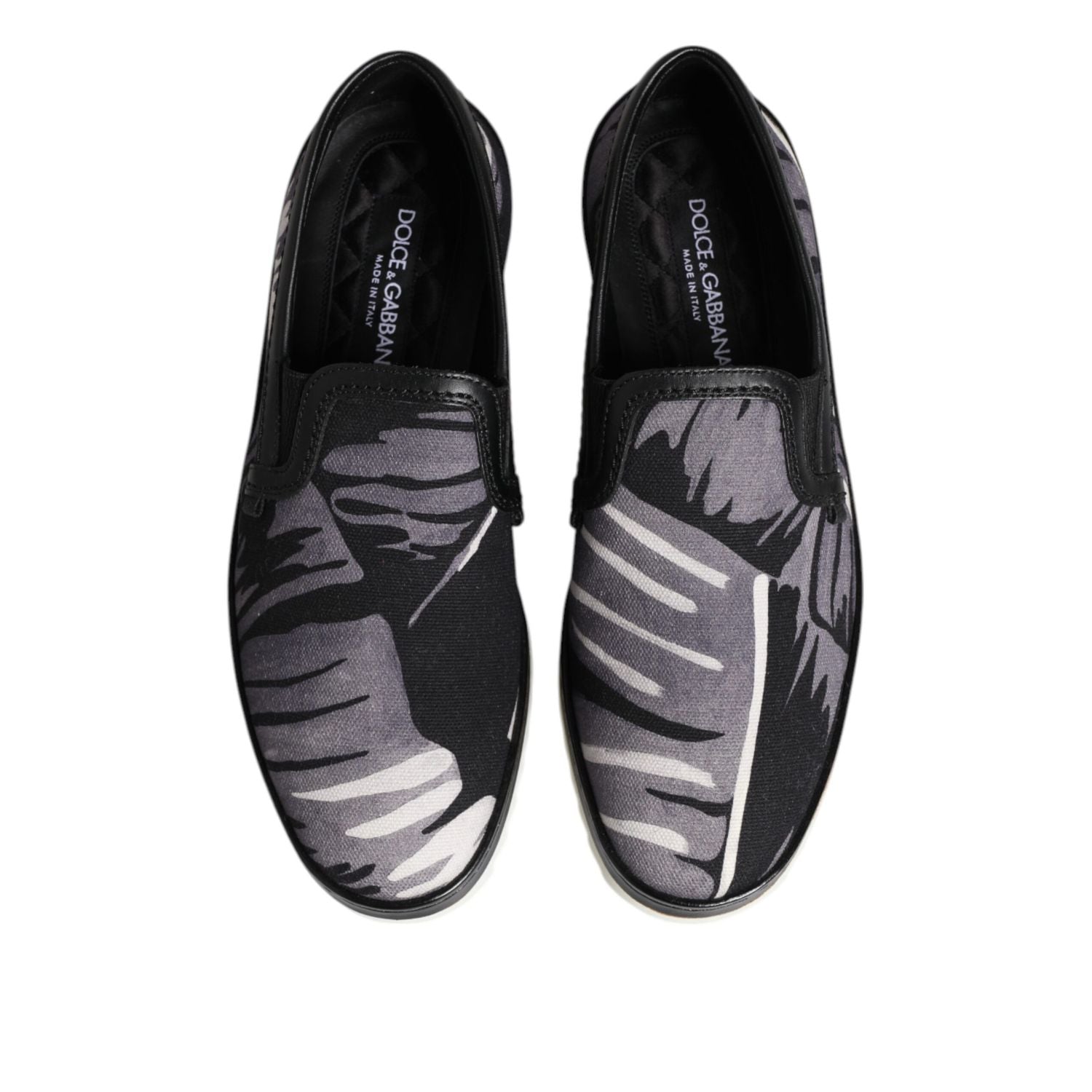 Dolce & Gabbana Black Tropical Slip On Men Sneakers Shoes