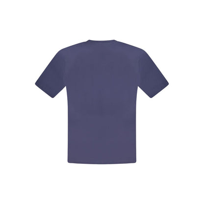 Back view of North Sails Blue Cotton Men T-Shirt showcasing premium cotton material and crew neck style.