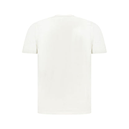 Back view of North Sails White Cotton Men T-Shirt showcasing simple and elegant design.