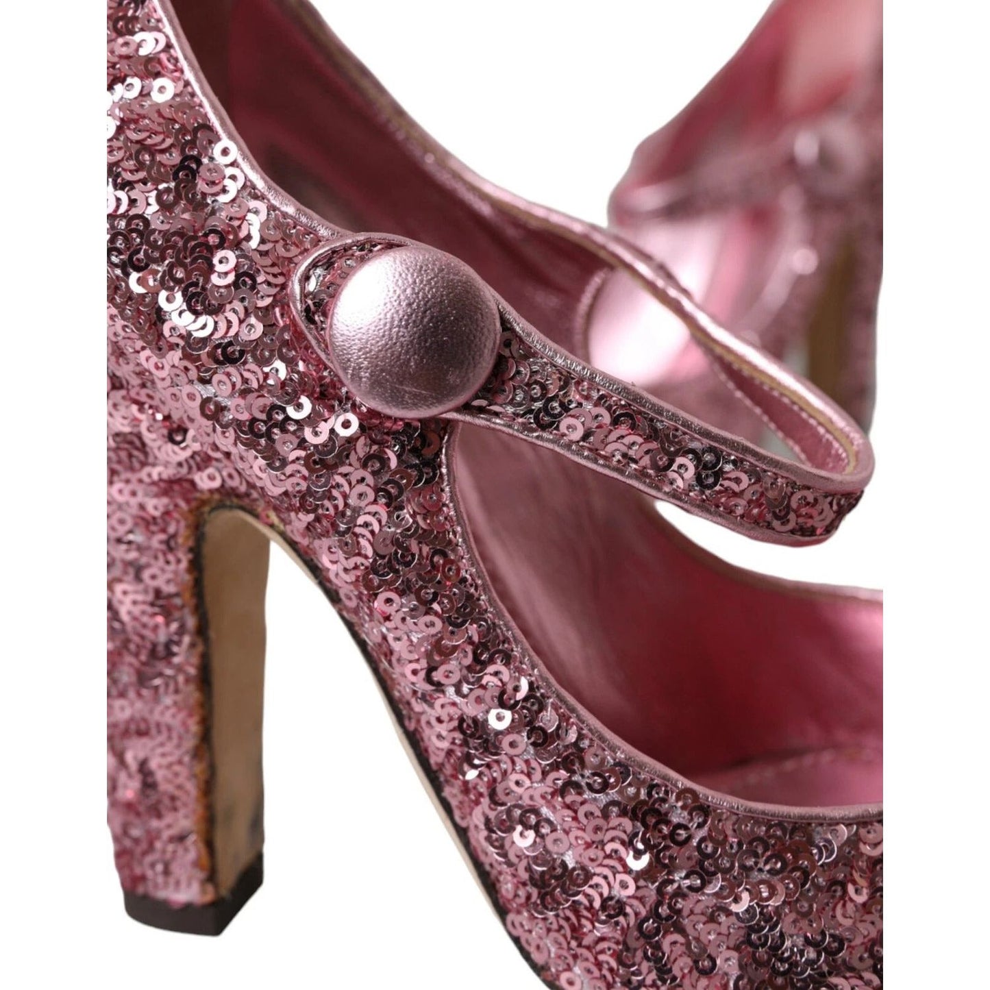 Dolce & Gabbana Pink Sequin Mary Jane Pumps High Heels Shoes LA10741-39