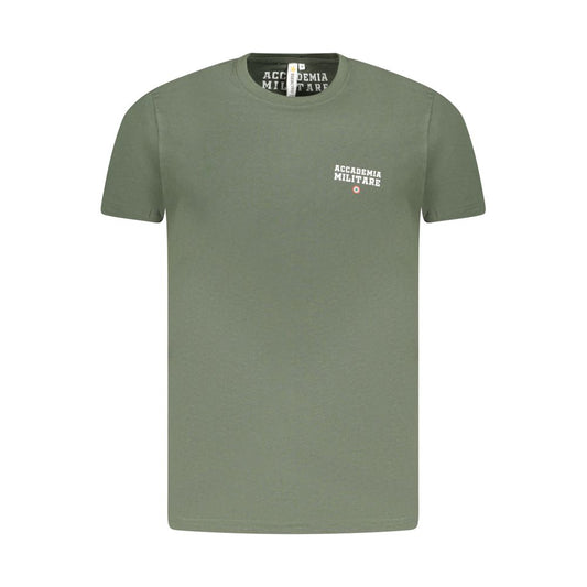 Accademia Militare Green Cotton T-Shirt, short sleeve, crew neck with logo print