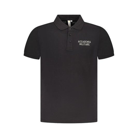 Accademia Militare Black Cotton Polo Shirt AC-36560-S