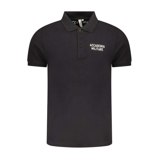Accademia Militare Black Cotton Polo Shirt AC-36562-S