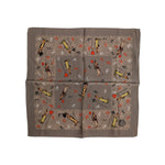 Dolce & Gabbana Brown Silk Printed Square Men Foulard Scarf