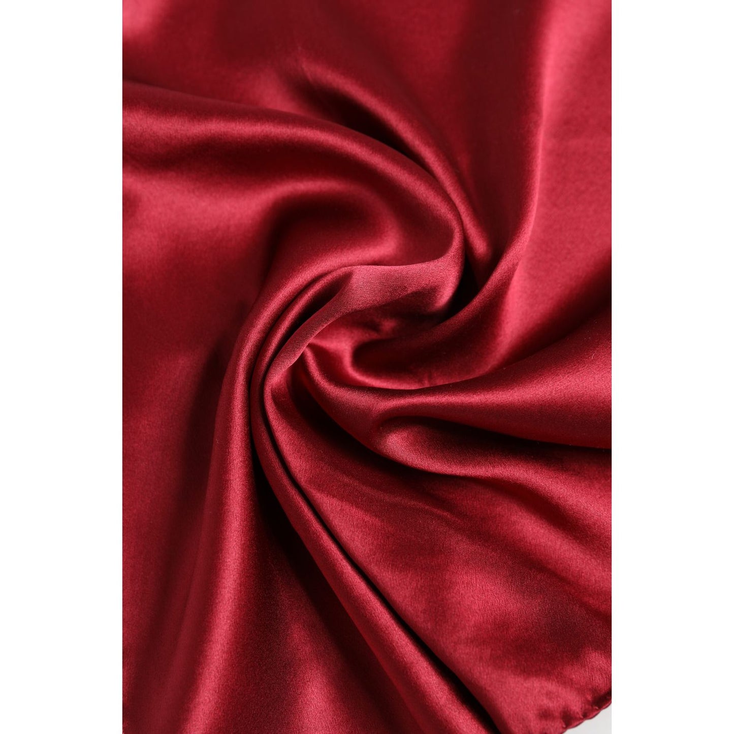 Dolce & Gabbana Red Solid Satin Silk Square Handkerchief Scarf