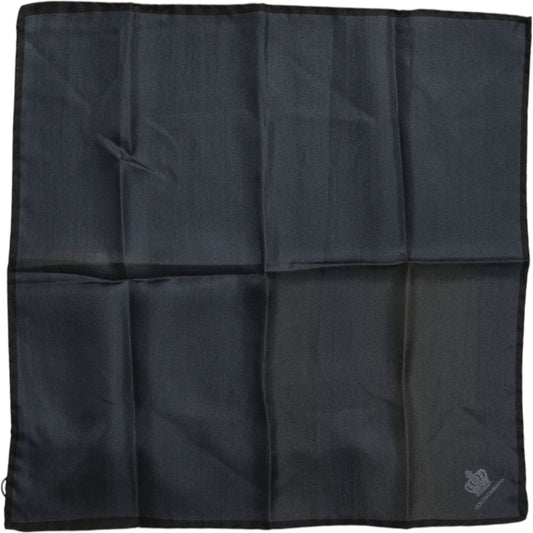 Dolce & Gabbana Blue DG Crown Silk Square Men Foulard Scarf