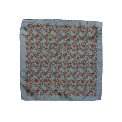 Dolce & Gabbana Gray Chilis Silk Square Men Foulard Scarf Dolce & Gabbana