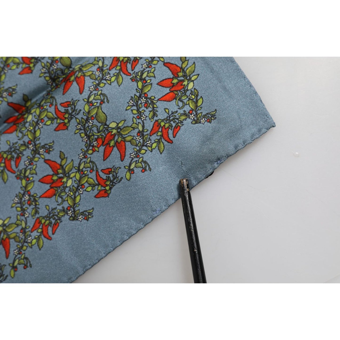 Dolce & Gabbana Gray Chilis Silk Square Men Foulard Scarf Dolce & Gabbana