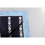 Dolce & Gabbana Blue Printed Silk Square Men Foulard Scarf MS7392