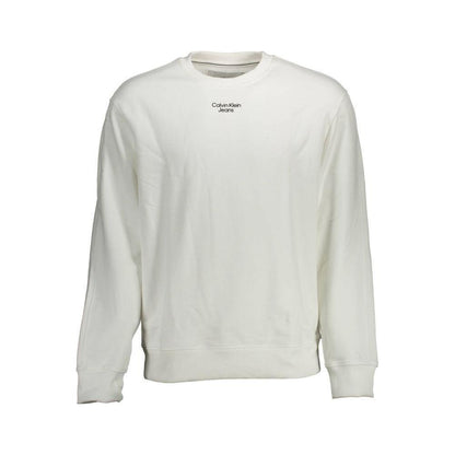 Calvin Klein White Cotton Men Sweatshirt Calvin Klein