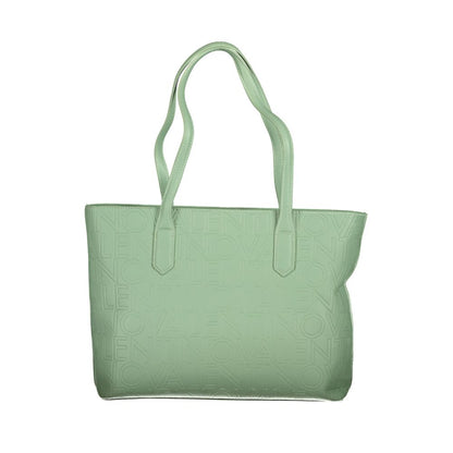 Mario Valentino Green Polyethylene Handbag with 2 handles, internal pockets, contrasting details, and logo.