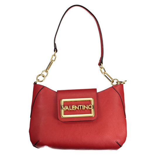 Mario Valentino Red Polyethylene Women Handbag with gold logo and removable handle